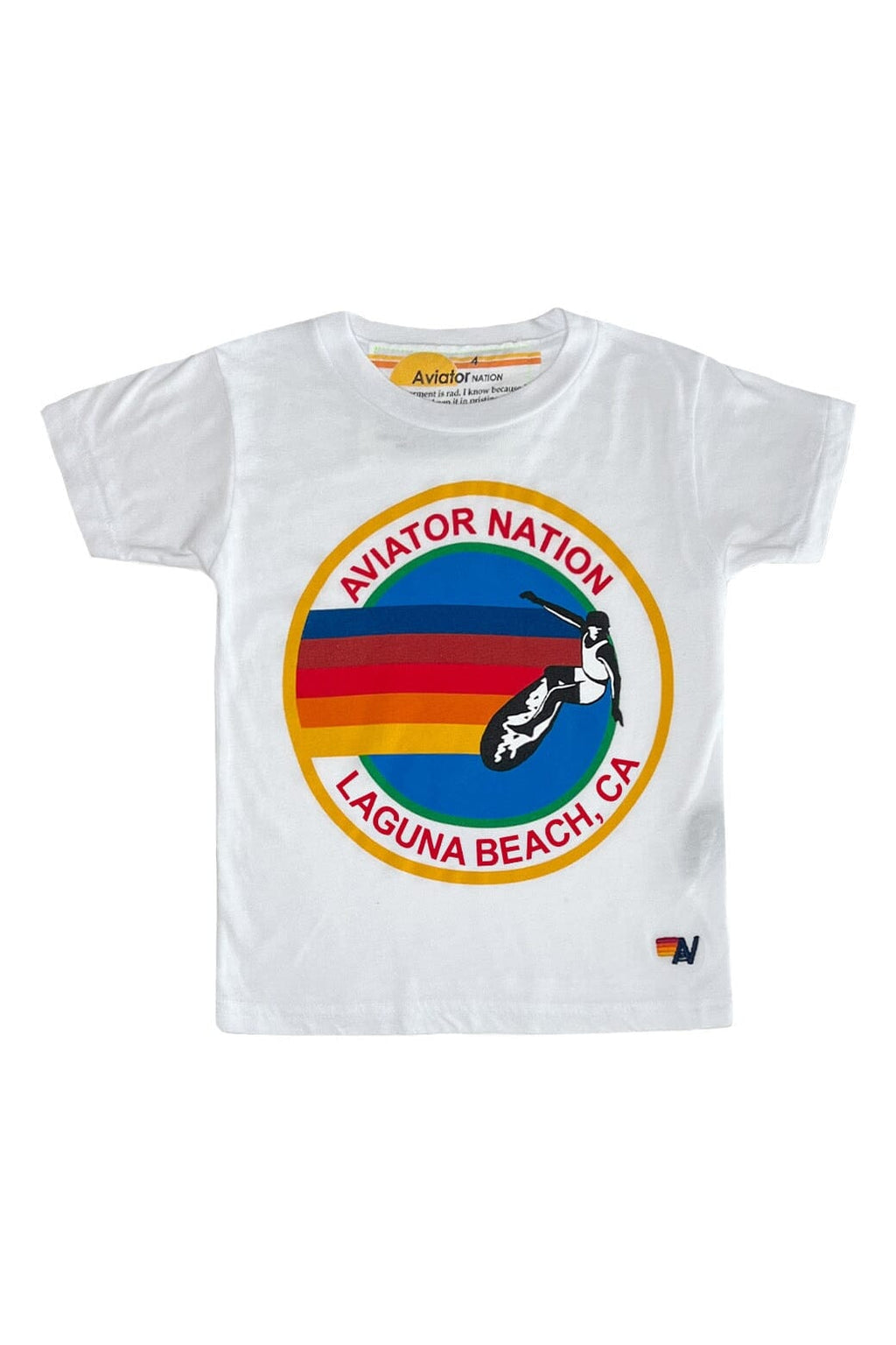 Classic KIDS AVIATOR NATION LAGUNA BEACH TEE - WHITE