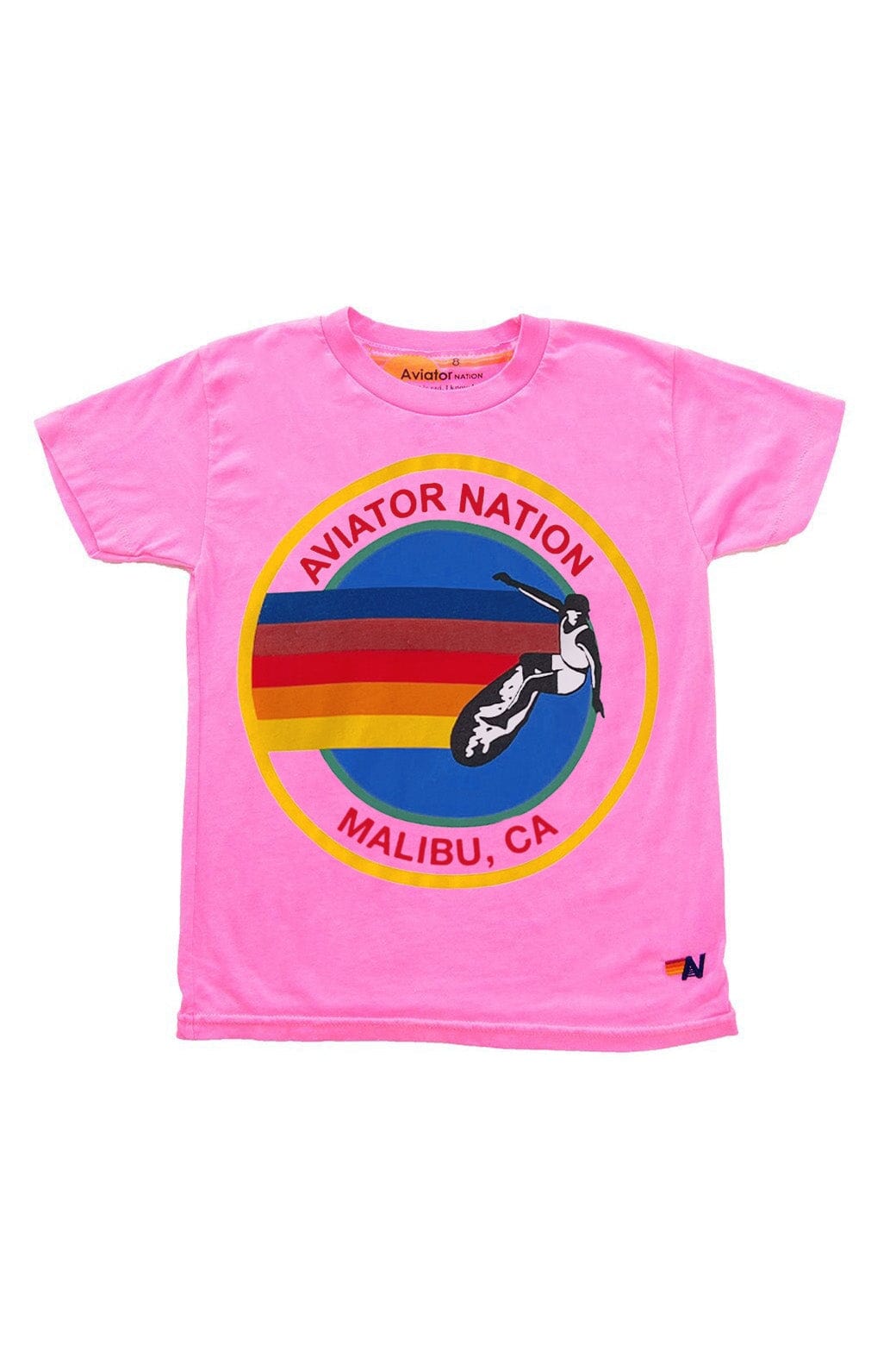 Classic KIDS AVIATOR NATION MALIBU TEE - NEON PINK