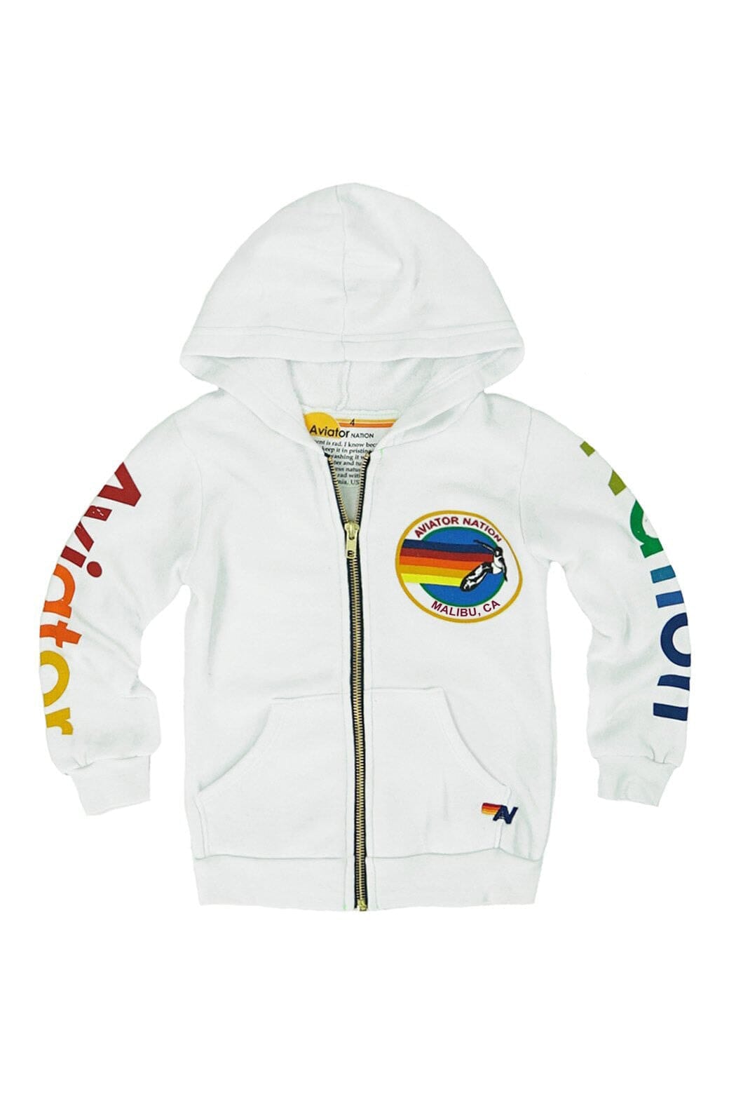 Classic KIDS AVIATOR NATION MALIBU ZIP HOODIE - WHITE