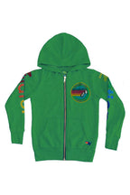 Classic KIDS AVIATOR NATION VENICE ZIP HOODIE - KELLY GREEN