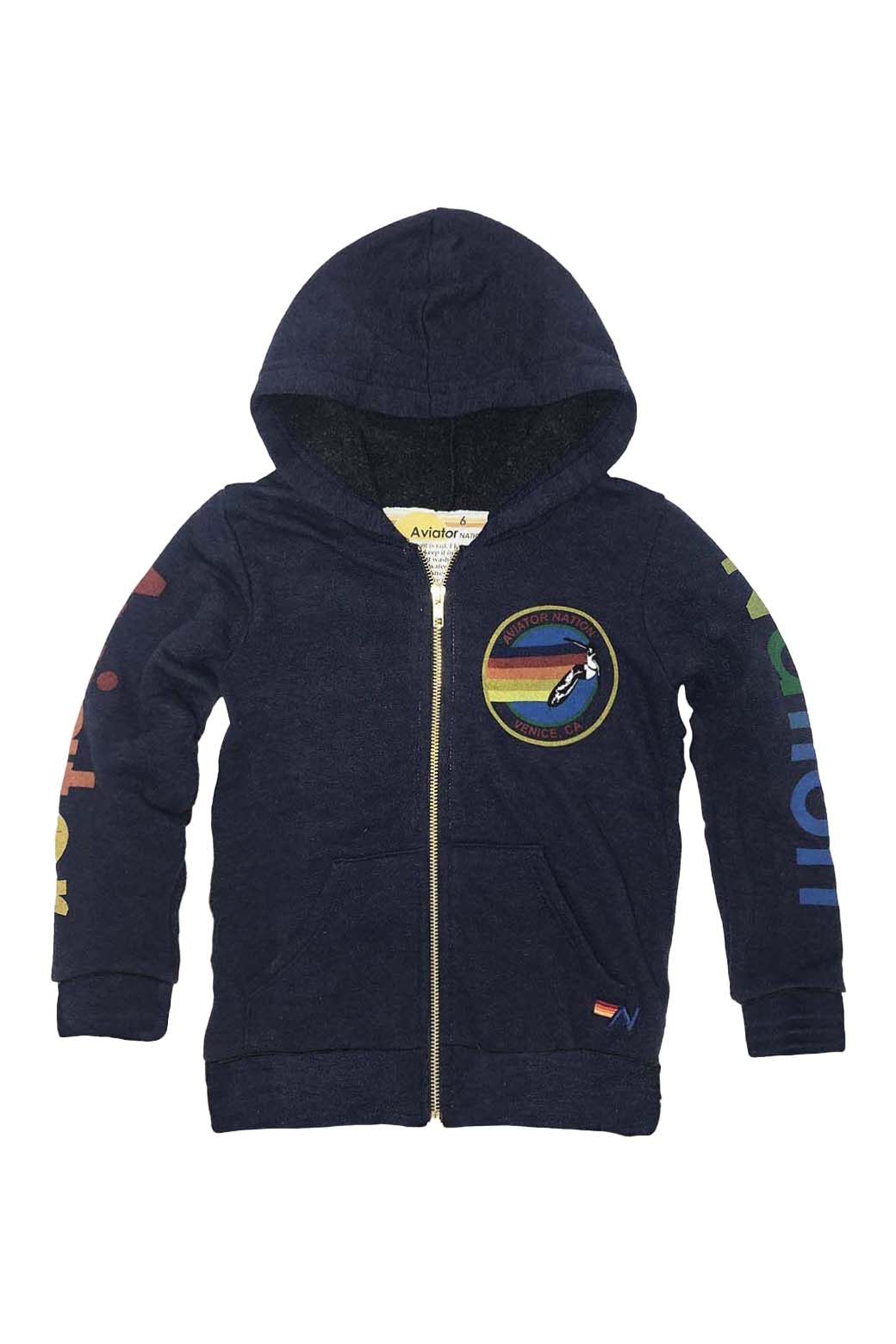 Classic KIDS AVIATOR NATION VENICE ZIP HOODIE - NAVY