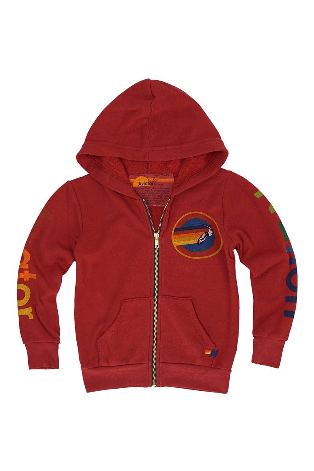 Classic KIDS AVIATOR NATION VENICE ZIP HOODIE - RED