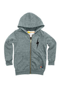 Classic KIDS BOLT PRINT ZIP HOODIE - HEATHER GREY