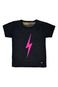 Classic KIDS BOLT TEE - BLACK NEON PINK