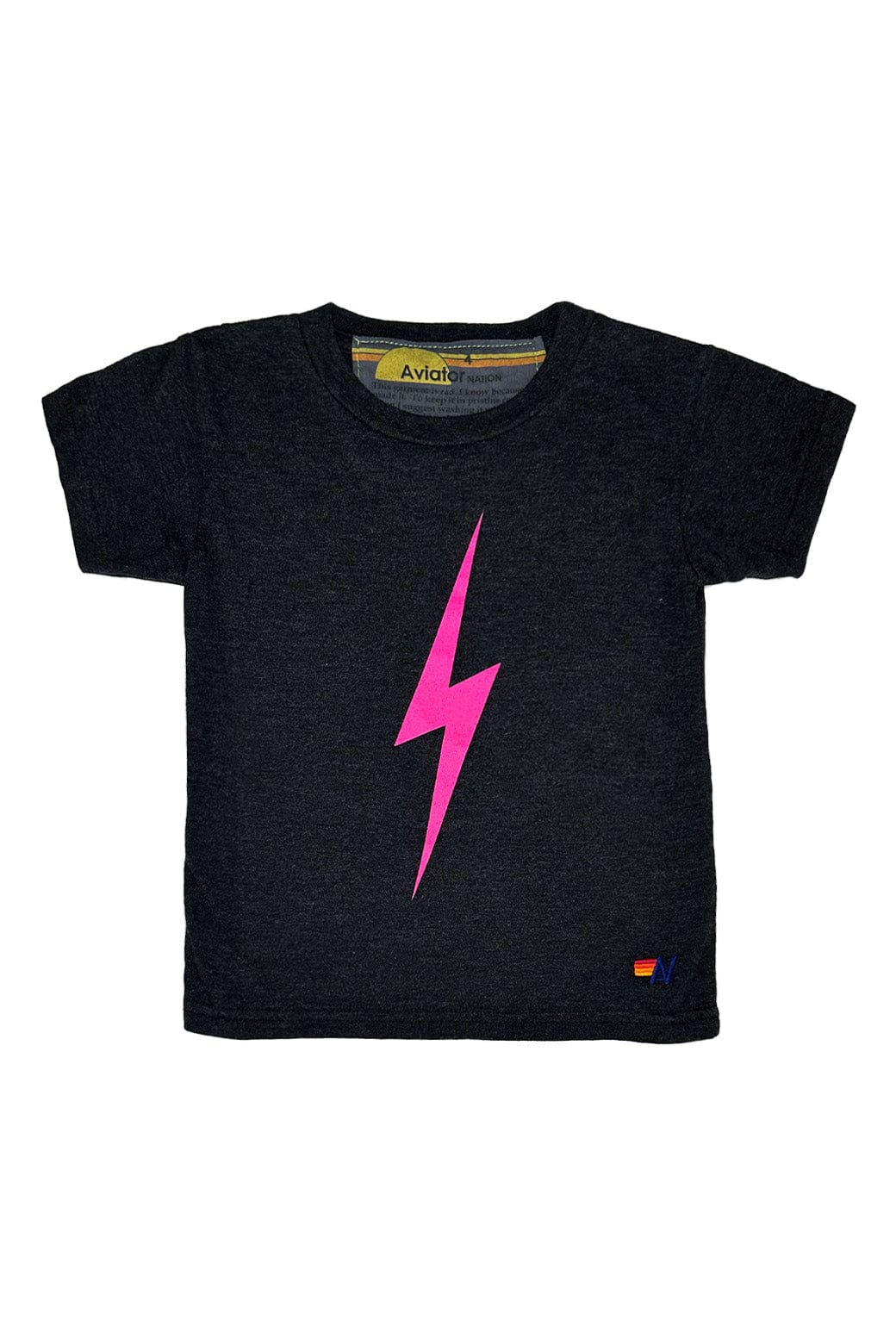 Classic KIDS BOLT TEE - BLACK NEON PINK