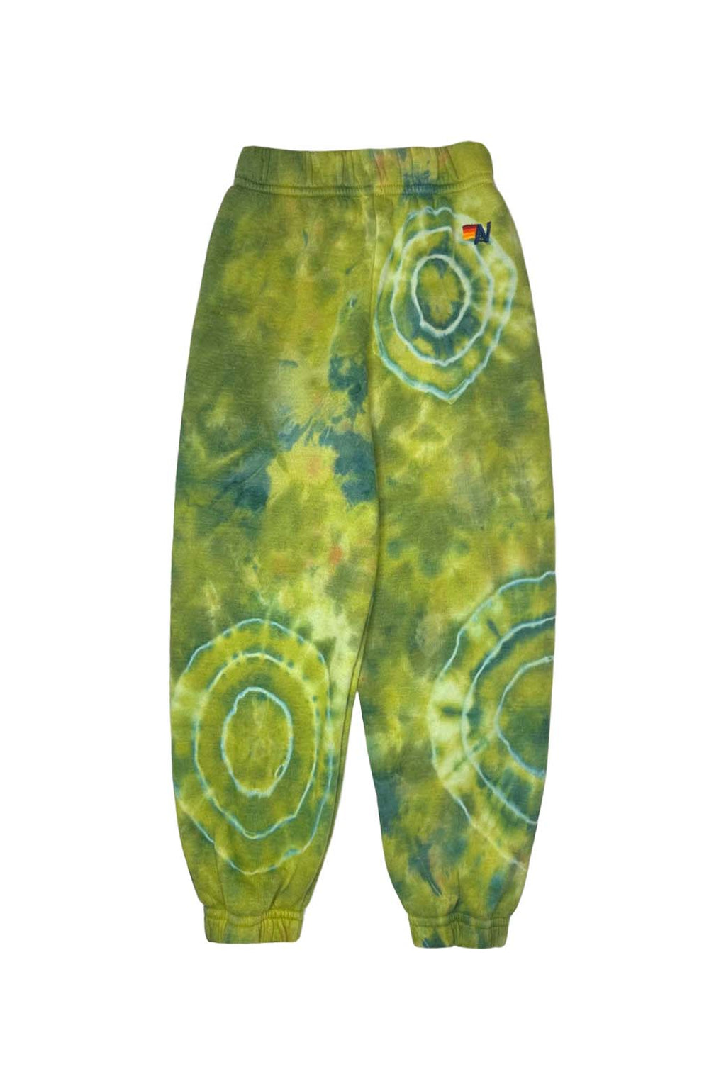 Classic KIDS HAND DYED SWEATPANTS - TIE DYE GREEN YELLOW