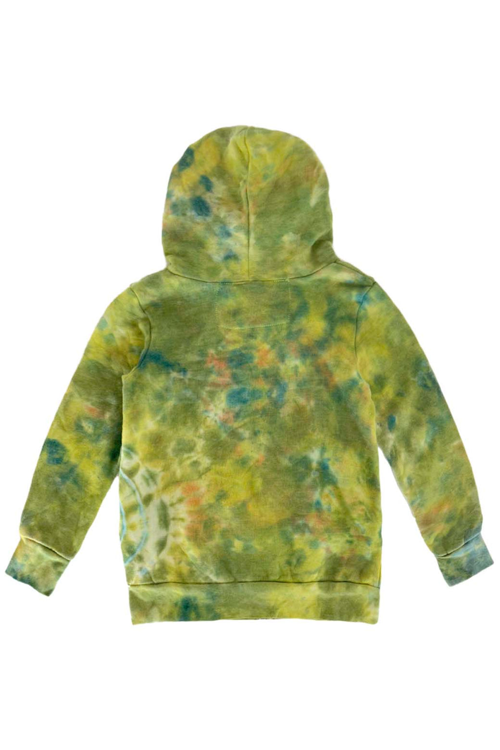 Classic KIDS HAND DYED ZIP HOODIE - TIE DYE GREEN YELLOW