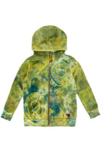 Classic KIDS HAND DYED ZIP HOODIE - TIE DYE GREEN YELLOW