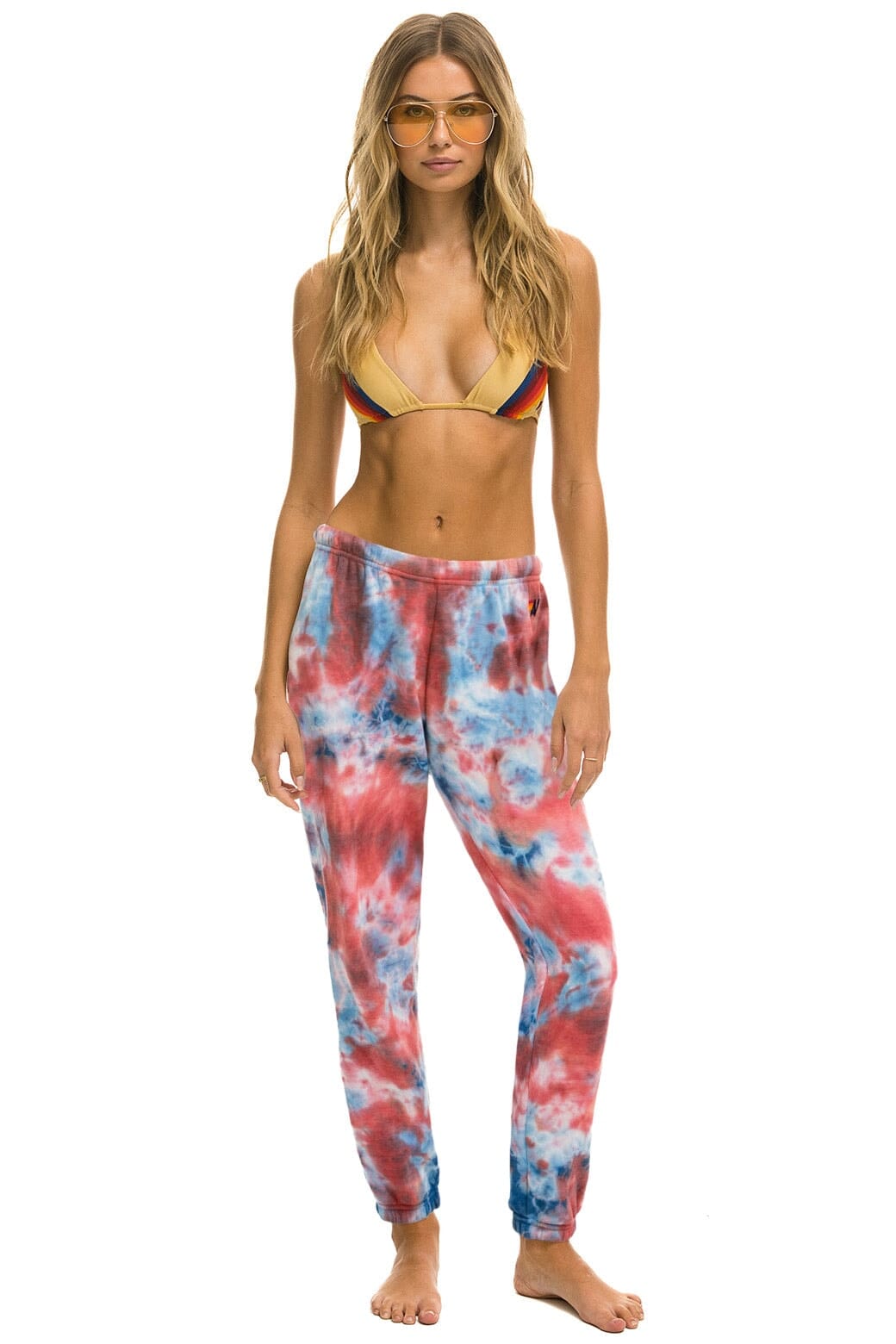 Classic LIGHT WEIGHT HAND DYED SWEATPANTS - TIE DYE RED