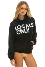 Classic LOCALS ONLY RELAXED PULLOVER HOODIE - BLACK