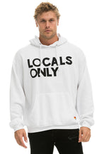 Classic LOCALS ONLY RELAXED PULLOVER HOODIE - WHITE