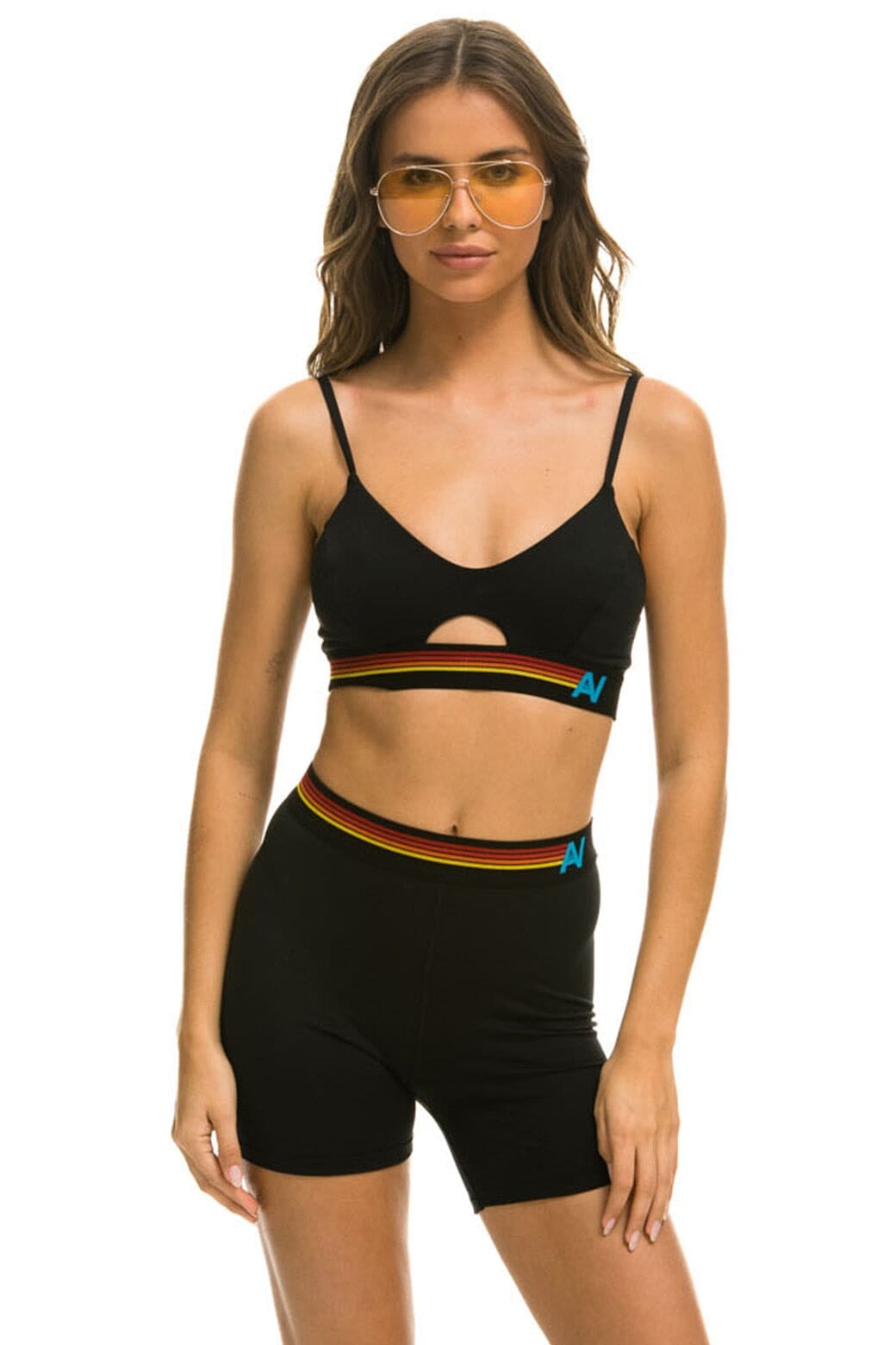 Classic LOGO ELASTIC KEYHOLE BRA - BLACK