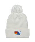 Classic LOGO POM RIB BEANIE - WHITE