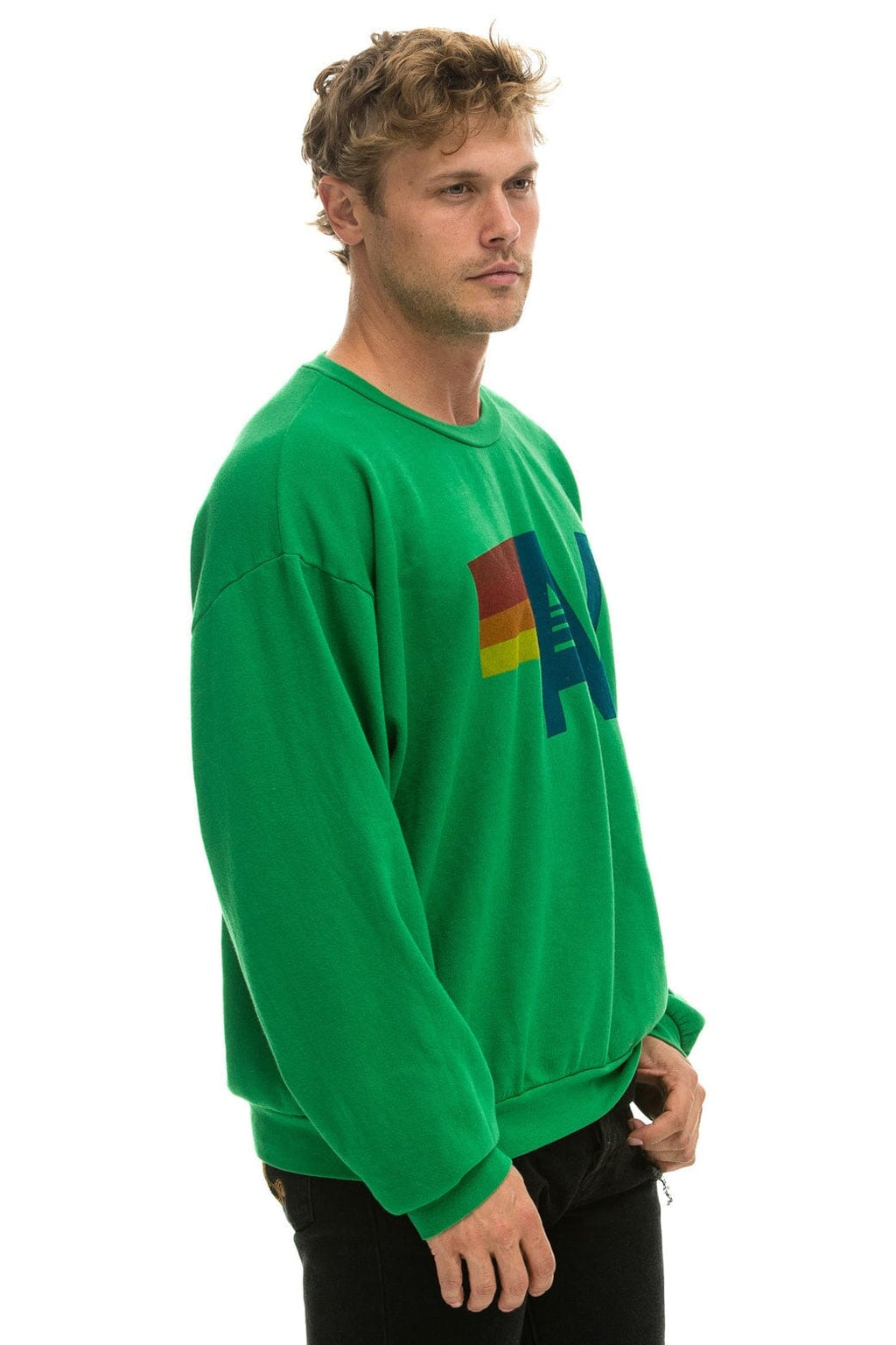 Classic LOGO RELAXED CREW SWEATSHIRT - KELLY GREEN