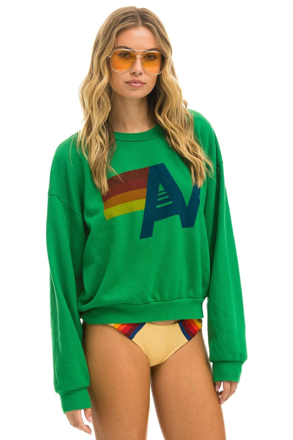 Classic LOGO RELAXED CREW SWEATSHIRT - KELLY GREEN