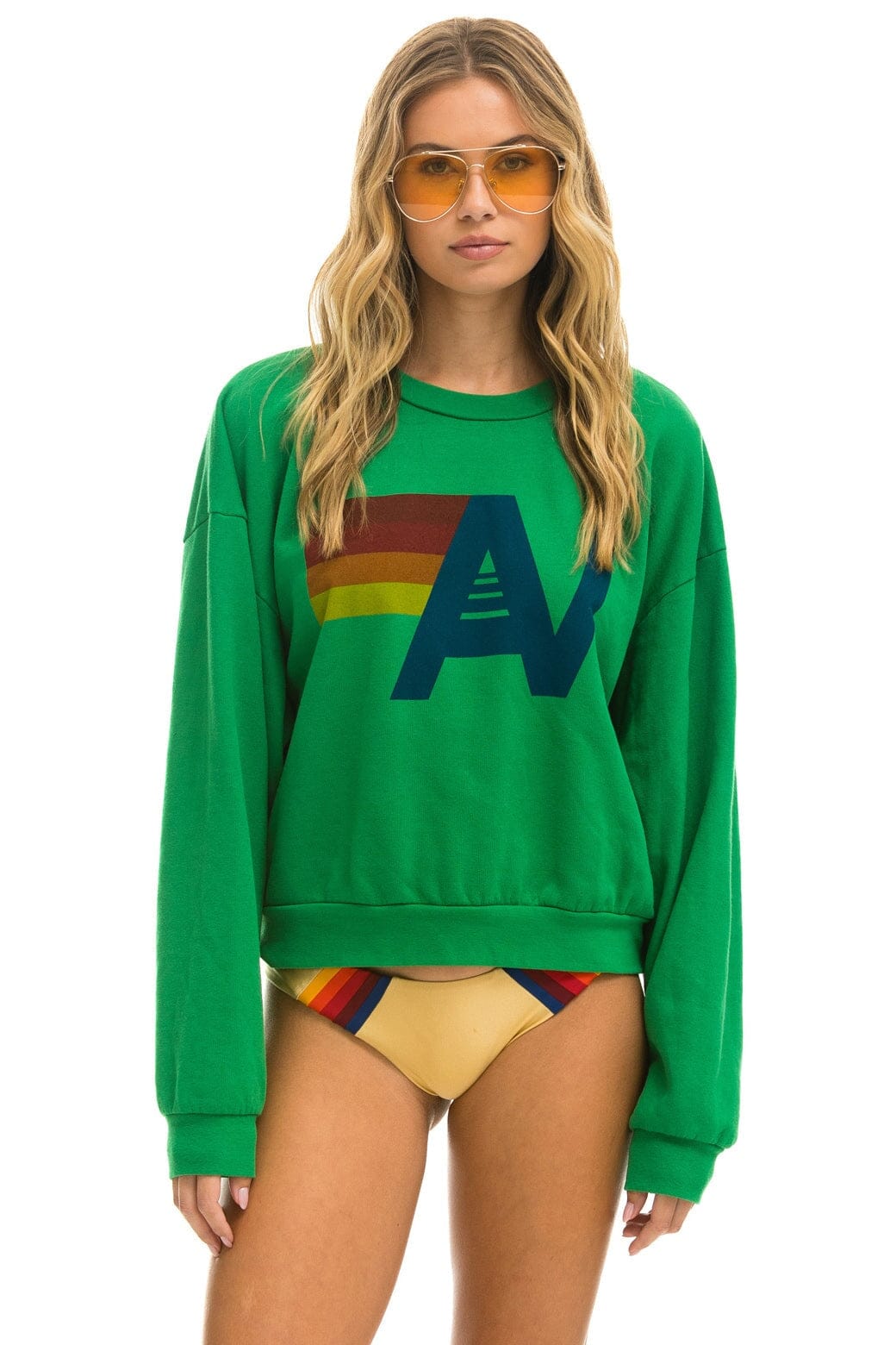 Classic LOGO RELAXED CREW SWEATSHIRT - KELLY GREEN