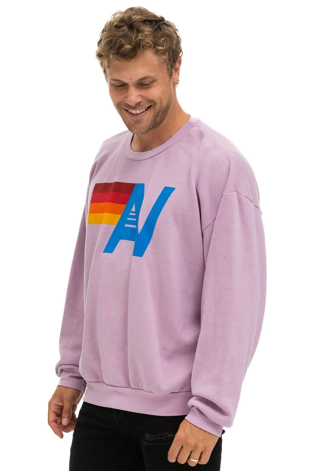 Classic LOGO RELAXED CREW SWEATSHIRT - MAUVE