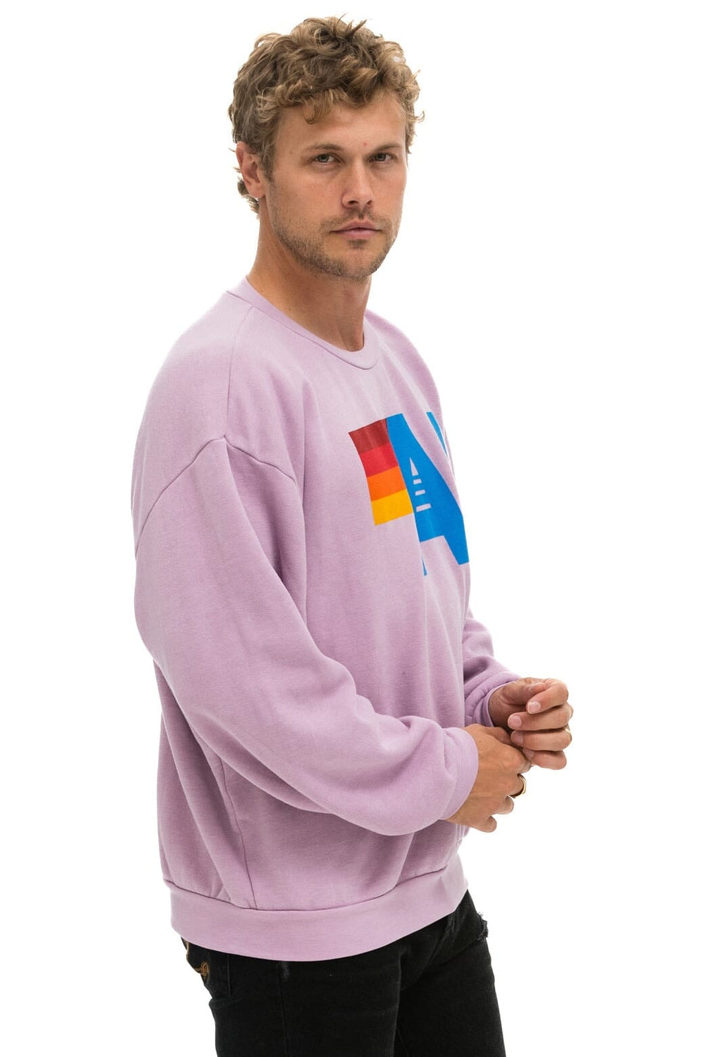 Classic LOGO RELAXED CREW SWEATSHIRT - MAUVE