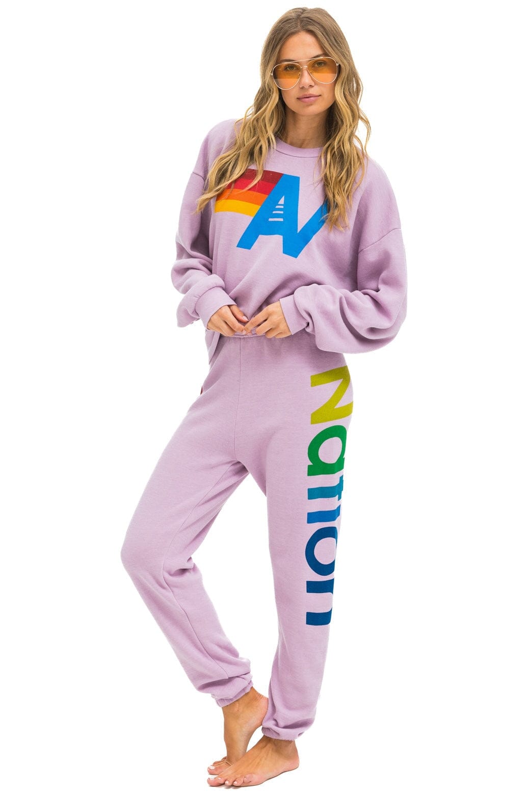 Classic LOGO RELAXED CREW SWEATSHIRT - MAUVE