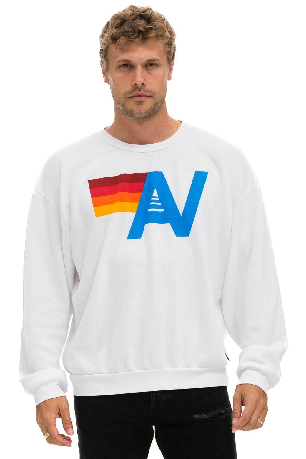 Classic LOGO RELAXED CREW SWEATSHIRT - WHITE