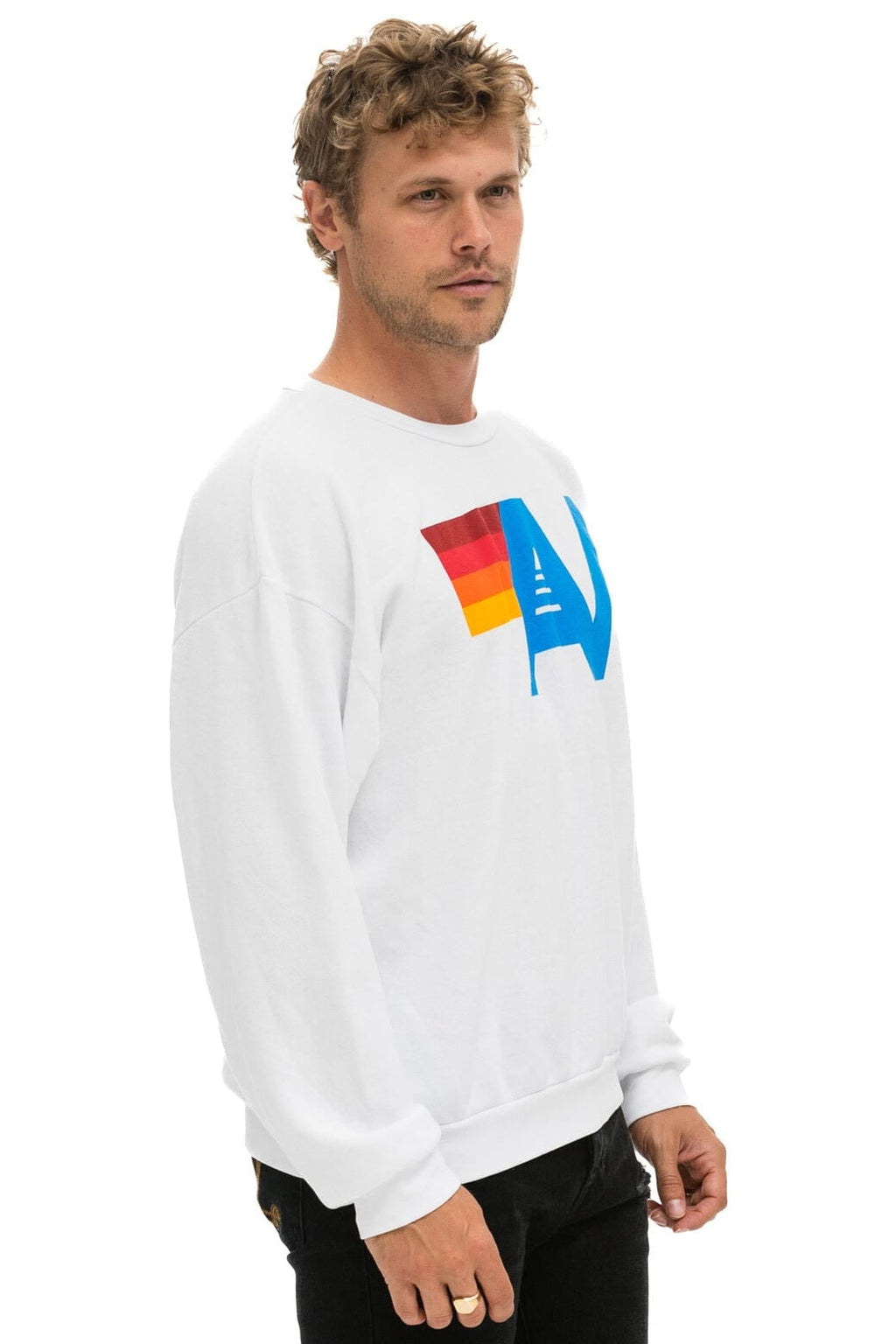 Classic LOGO RELAXED CREW SWEATSHIRT - WHITE
