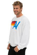 Classic LOGO RELAXED CREW SWEATSHIRT - WHITE