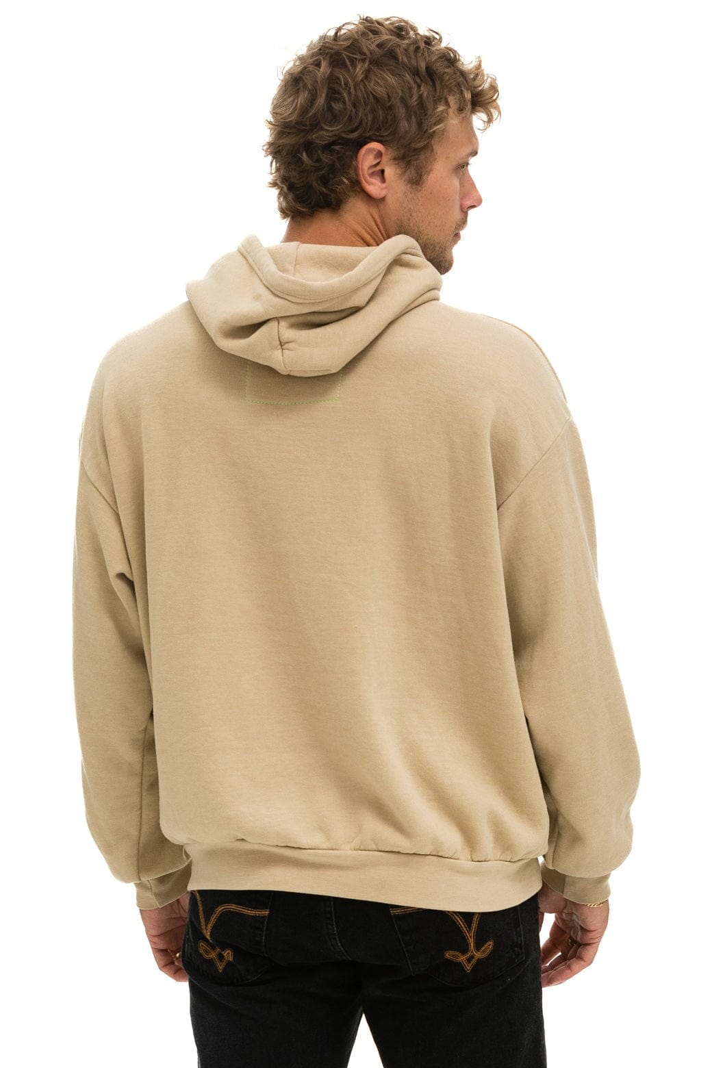 Classic LOGO STITCH PULLOVER RELAXED HOODIE - SAND
