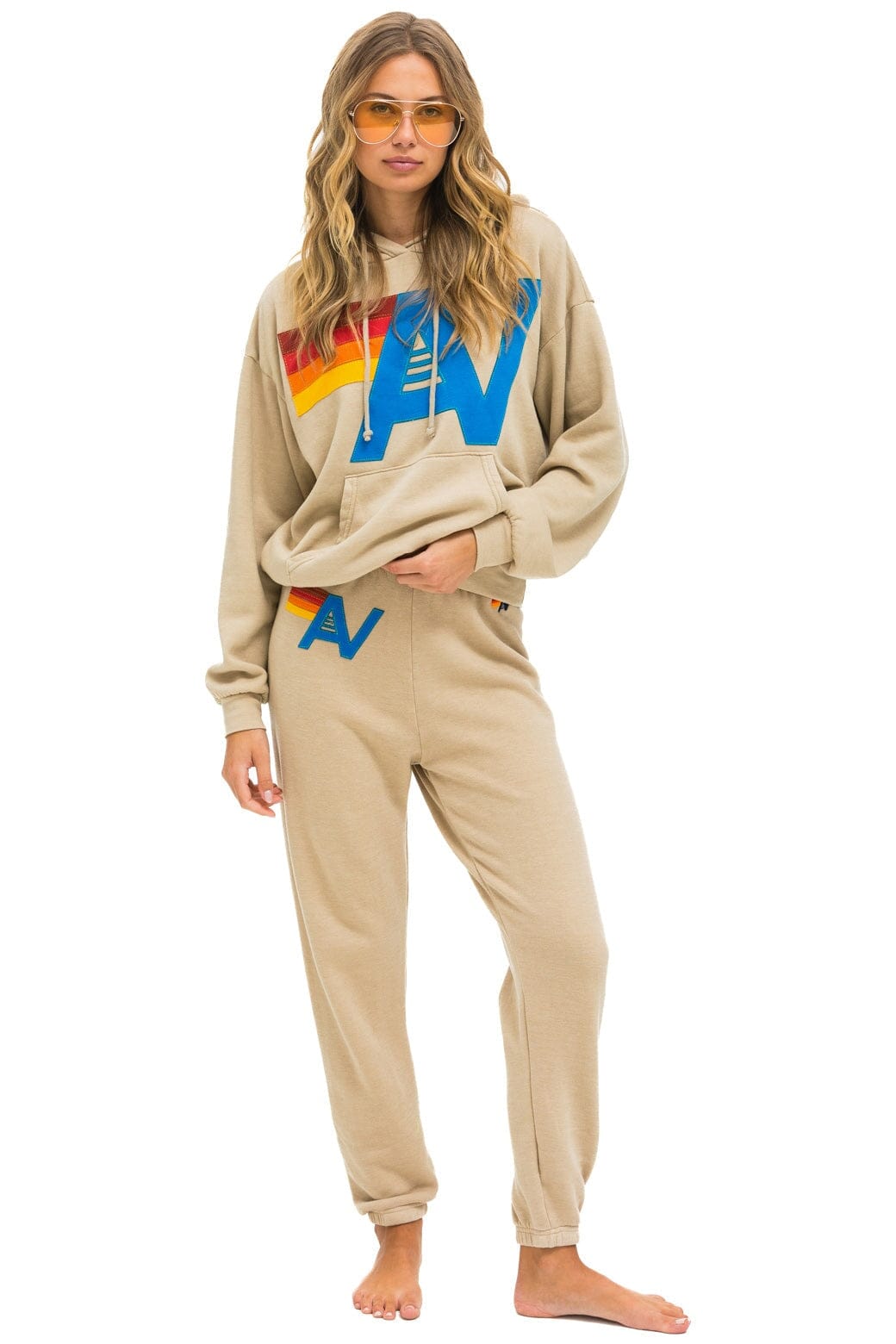 Classic LOGO STITCH PULLOVER RELAXED HOODIE - SAND