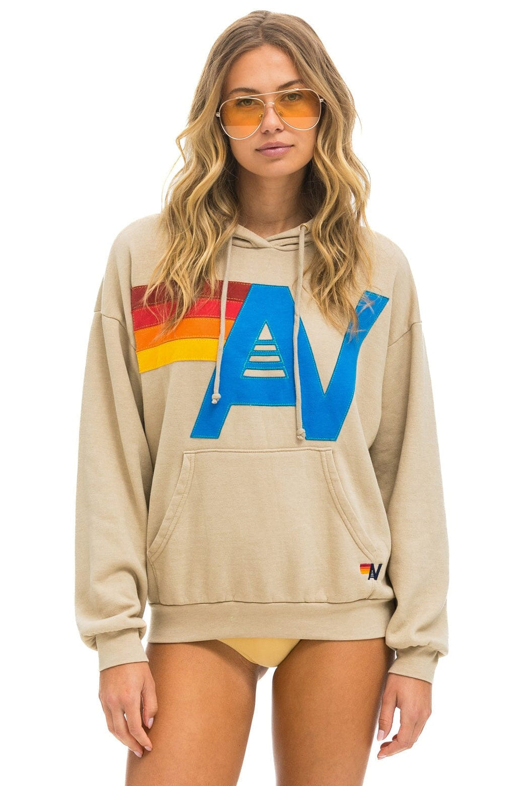 Classic LOGO STITCH PULLOVER RELAXED HOODIE - SAND