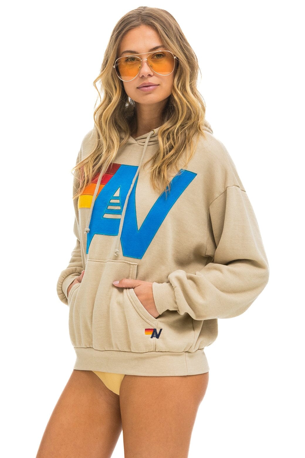 Classic LOGO STITCH PULLOVER RELAXED HOODIE - SAND