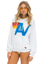Classic LOGO STITCH PULLOVER RELAXED HOODIE - WHITE