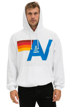 Classic LOGO STITCH PULLOVER RELAXED HOODIE - WHITE