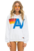 Classic LOGO STITCH PULLOVER RELAXED HOODIE - WHITE