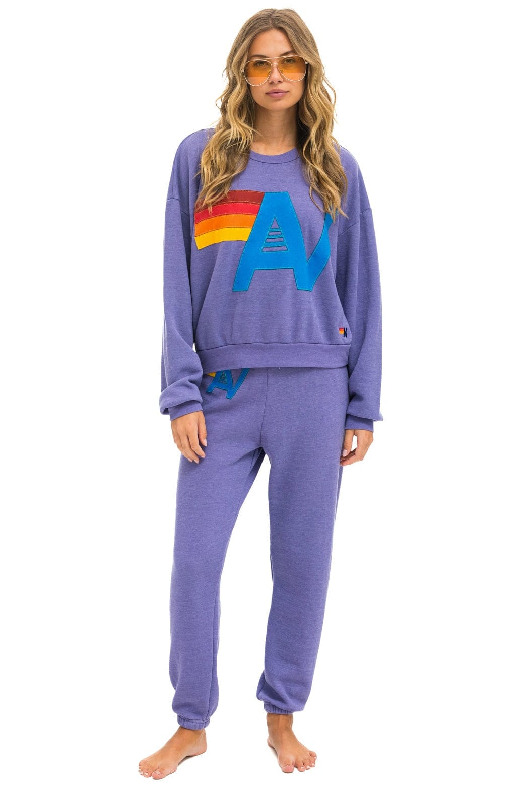 Classic LOGO STITCH RELAXED CREW SWEATSHIRT - LAVENDER