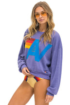 Classic LOGO STITCH RELAXED CREW SWEATSHIRT - LAVENDER