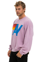 Classic LOGO STITCH RELAXED CREW SWEATSHIRT - MAUVE