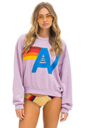 Classic LOGO STITCH RELAXED CREW SWEATSHIRT - MAUVE