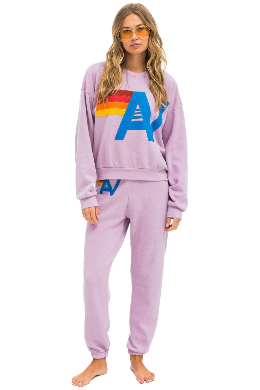 Classic LOGO STITCH RELAXED CREW SWEATSHIRT - MAUVE