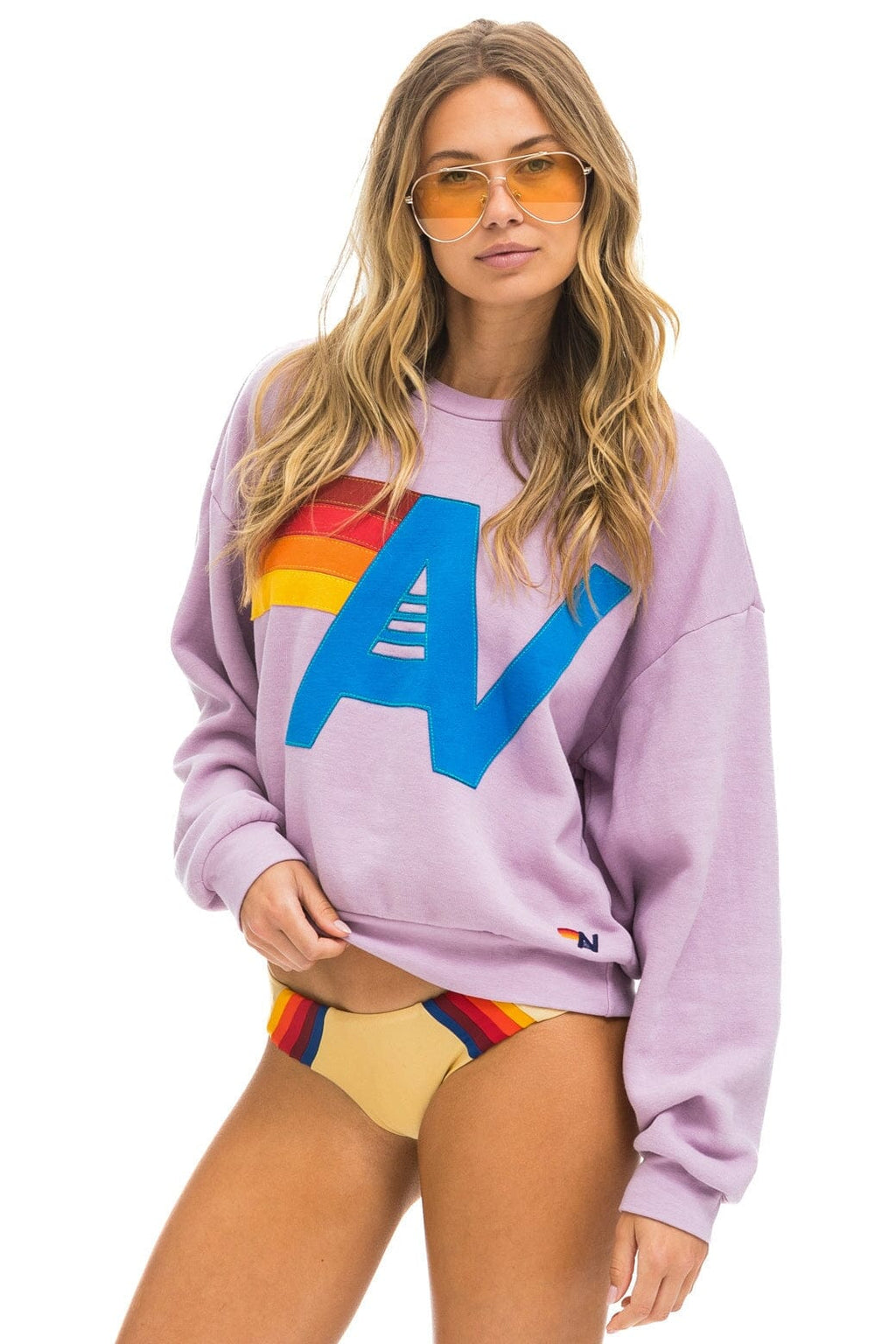 Classic LOGO STITCH RELAXED CREW SWEATSHIRT - MAUVE