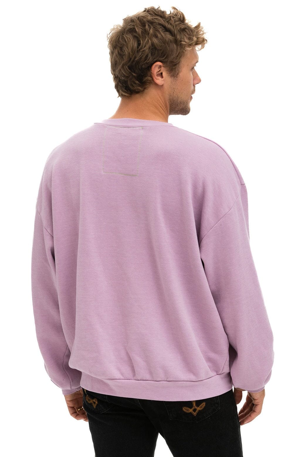 Classic LOGO STITCH RELAXED CREW SWEATSHIRT - MAUVE