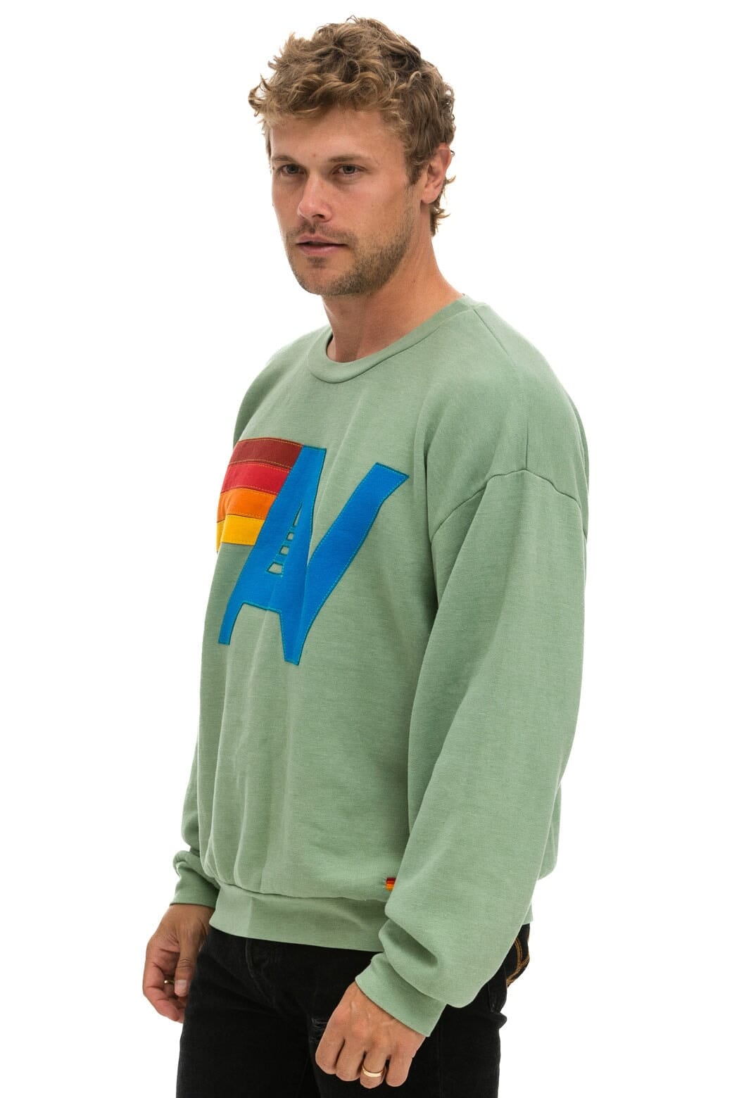 Classic LOGO STITCH RELAXED CREW SWEATSHIRT - SAGE