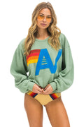 Classic LOGO STITCH RELAXED CREW SWEATSHIRT - SAGE