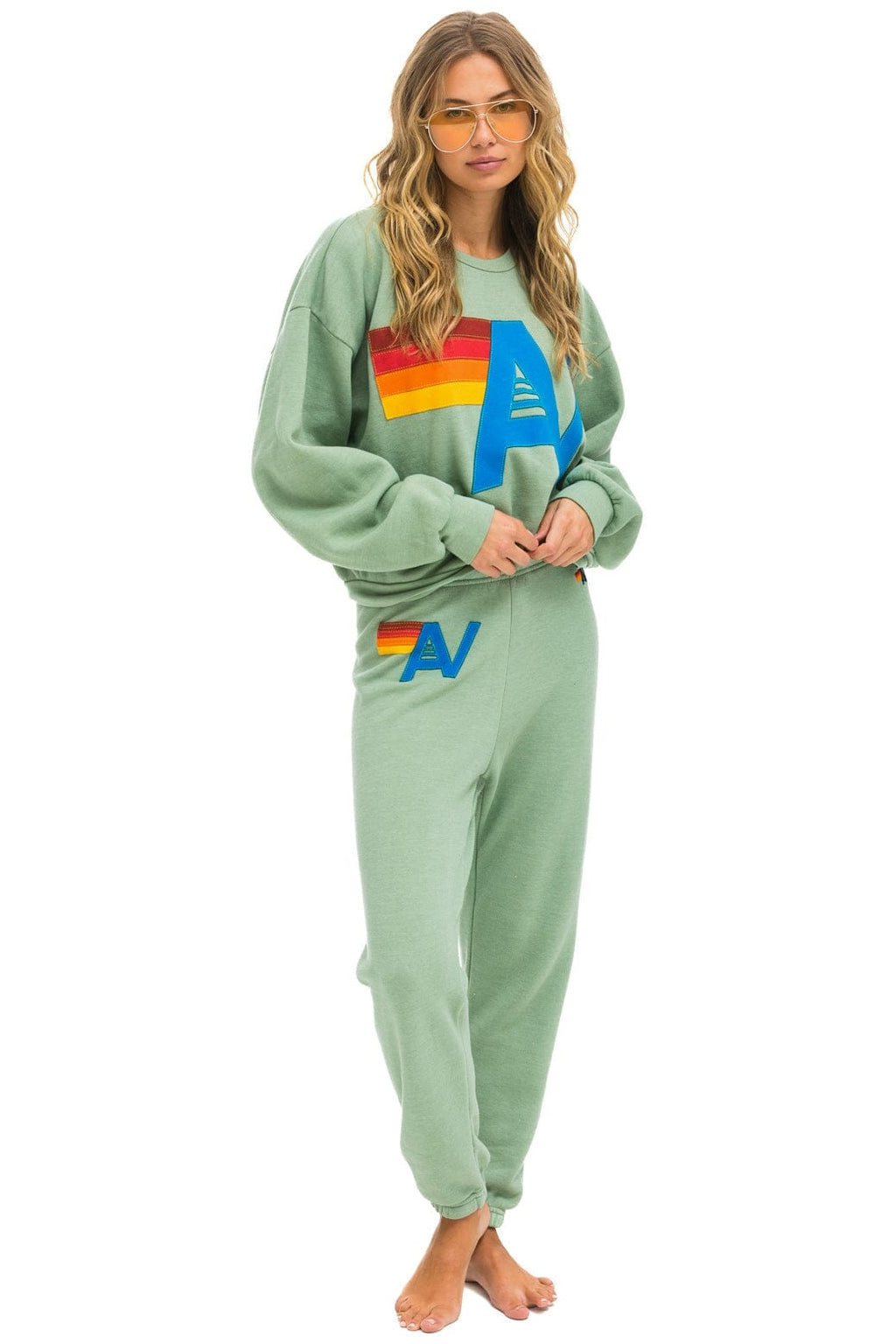 Classic LOGO STITCH RELAXED CREW SWEATSHIRT - SAGE