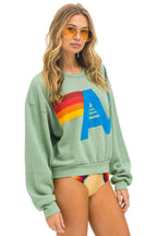 Classic LOGO STITCH RELAXED CREW SWEATSHIRT - SAGE
