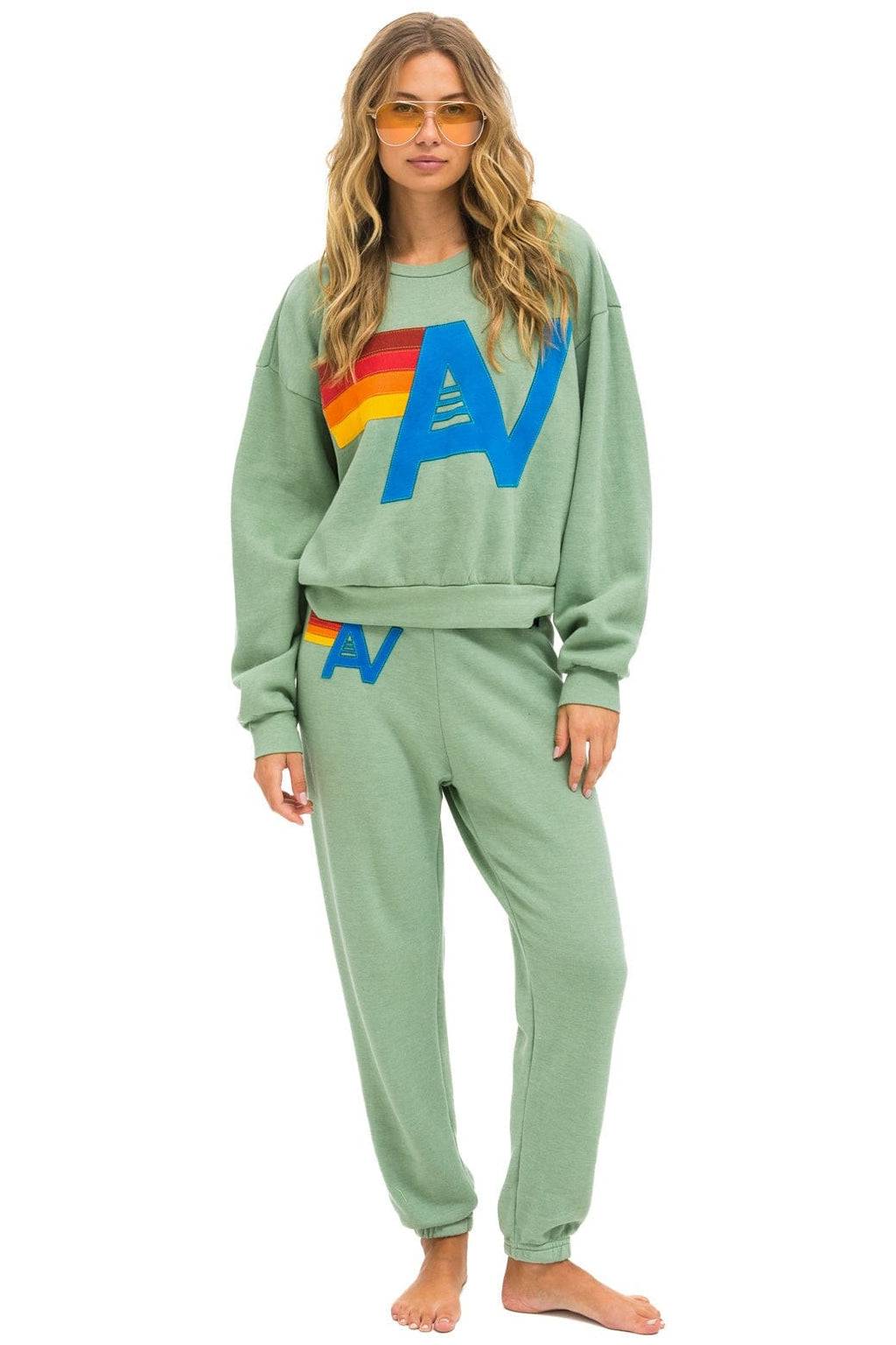 Classic LOGO STITCH RELAXED CREW SWEATSHIRT - SAGE