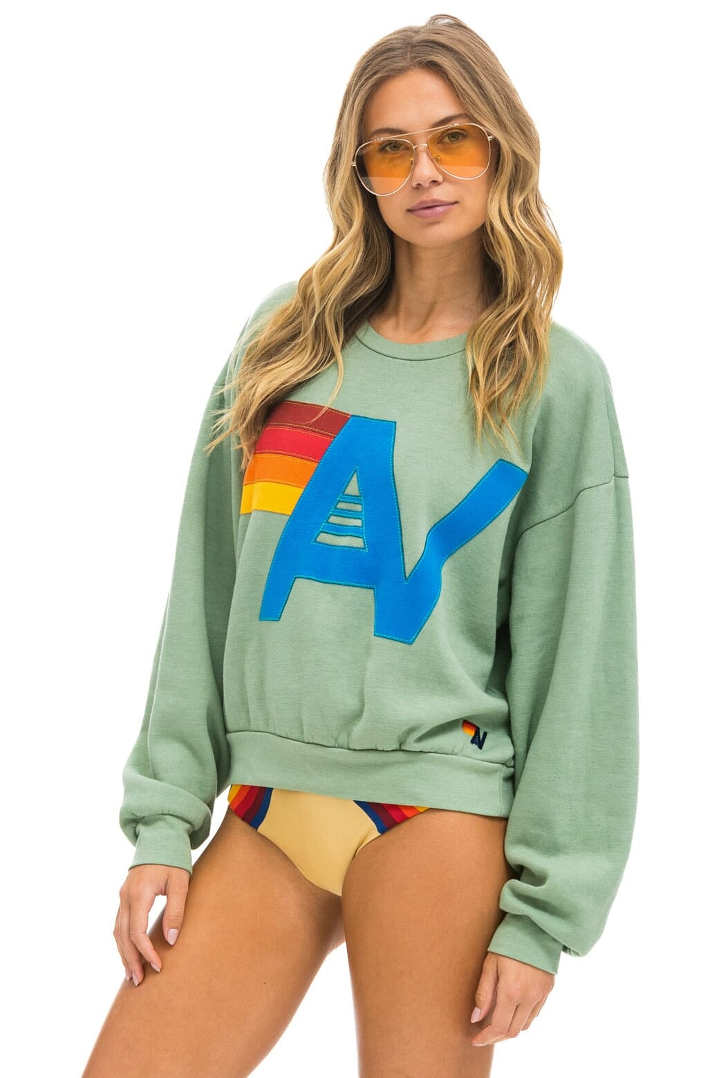 Classic LOGO STITCH RELAXED CREW SWEATSHIRT - SAGE