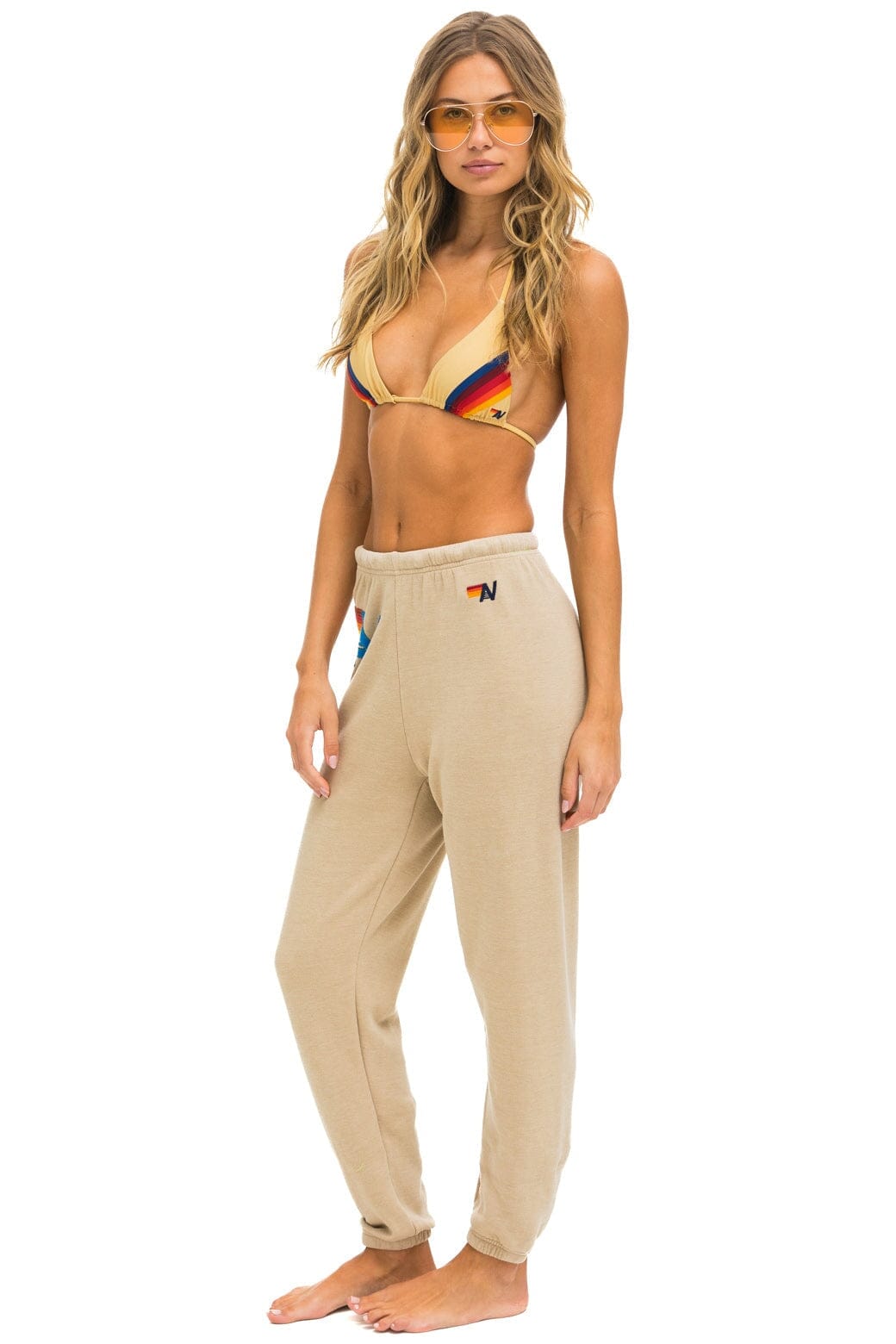 Classic LOGO STITCH SWEATPANTS - SAND