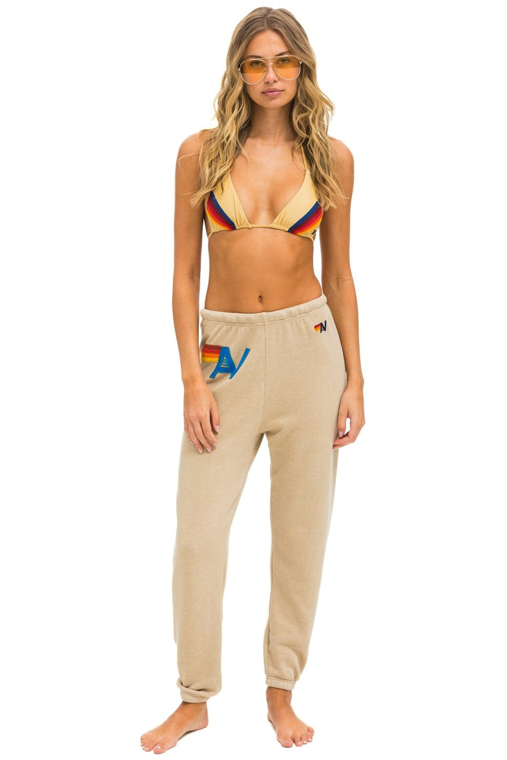 Classic LOGO STITCH SWEATPANTS - SAND