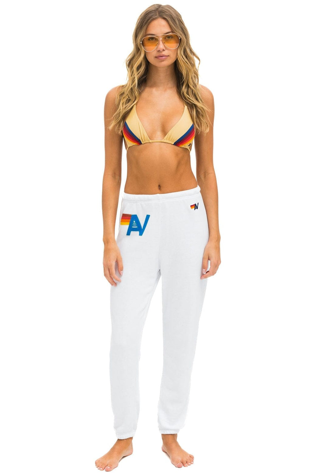 Classic LOGO STITCH SWEATPANTS - WHITE