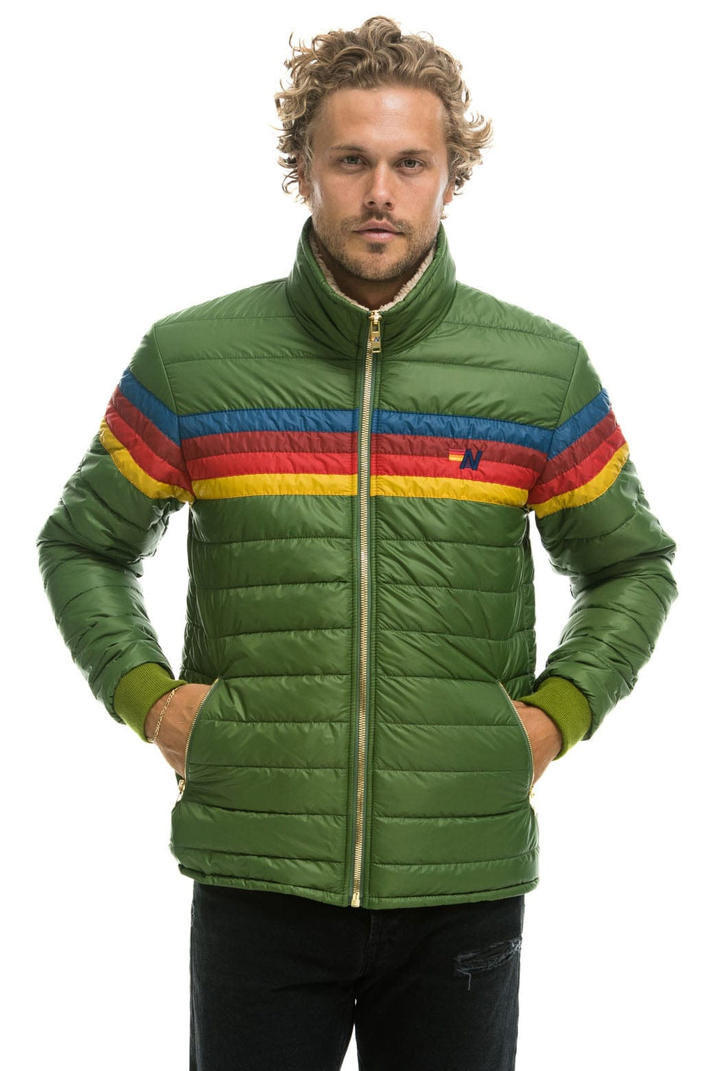 Classic 4 STRIPE JACKET - GARDEN GREEN